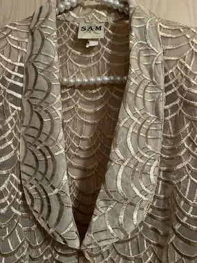 SAM. | Jackets & Coats | Sam Cream Lace Overlay Buttonfront Jacket ...